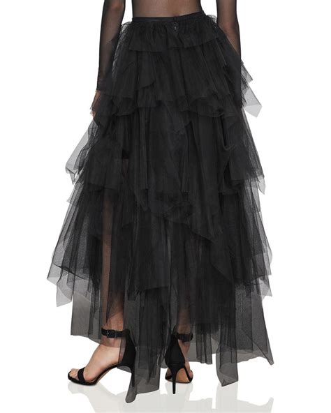 Bcbgmaxazria Camber Tiered Tulle Maxi Skirt In Black Lyst
