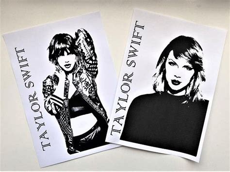 Set Of 4 Taylor Swift Black And White Print Poster Pop Art Poster