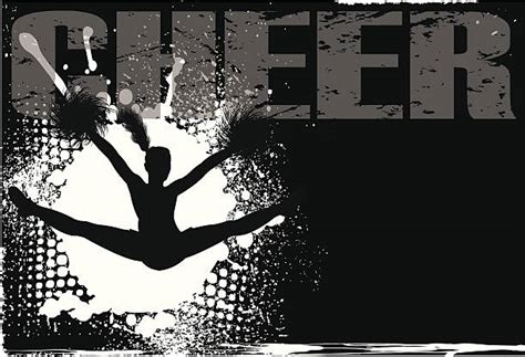 50 Silhouette Of Cheerleader Black And White Stock Illustrations