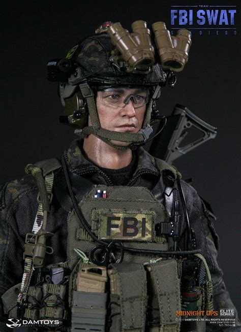 16 Scale Fbi Swat Team Agent San Diego Midnight Ops Figure By Dam Toys