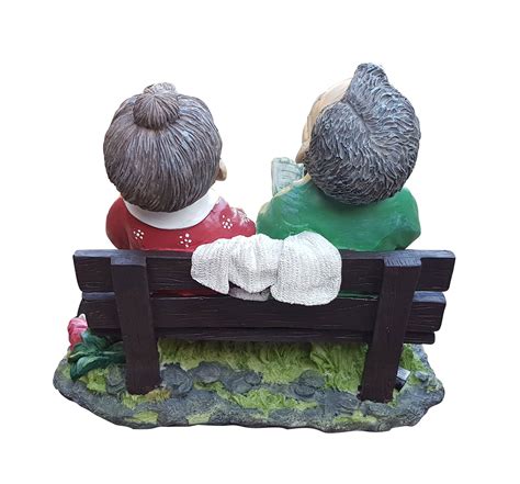 Gartenfigur Opa und Oma auf einer Gartenbank Parkbank | eBay