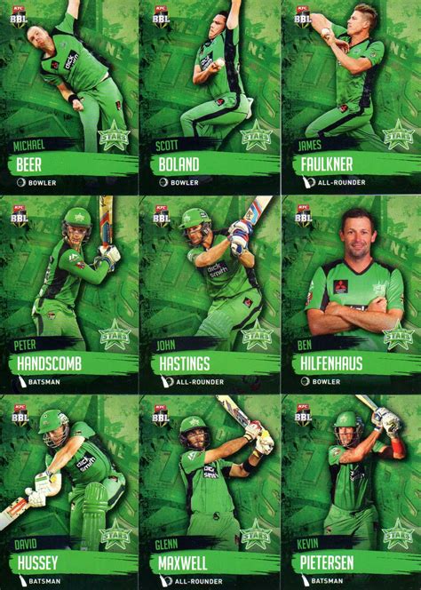 201516 Ca And Bbl Cricket 15 Card Team Set Melbourne Stars Diggaz