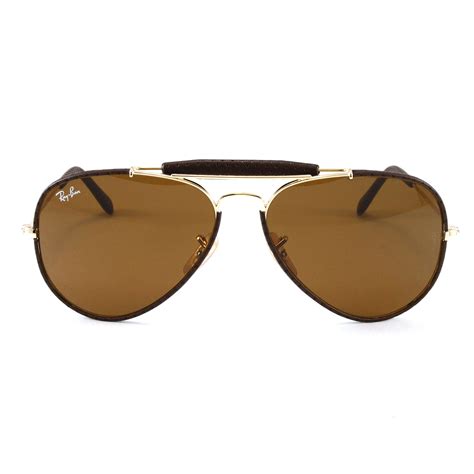 Unisex Rb3422q Aviator Craft 9041 Sunglasses Leather Brown Ray Ban Touch Of Modern
