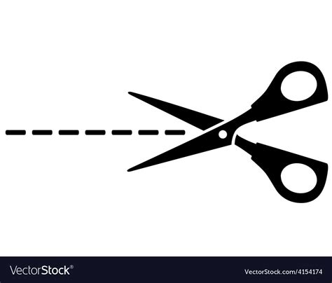 Scissors Silhouette And Cut Line Royalty Free Vector Image
