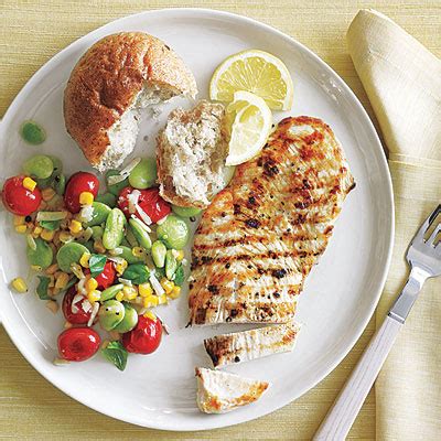 Skinless, boneless chicken thighs are meatier, quicker to cook, and surprisingly healthier than you might think. Grilled Chicken Cutlets With Summer Succotash - 31 Quick ...