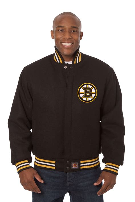 Boston Bruins Embroidered Wool Jacket Black Jh Sports Jackets