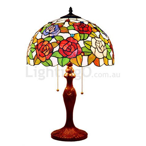16 Inch Rose Stained Glass Table Lamp Lightingo Australia