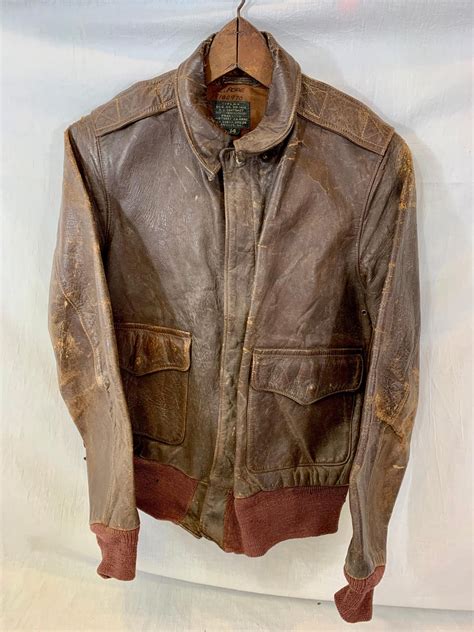 ﻿historic Identified Wwii Painted Leather A 2 Bomber Jacket Display