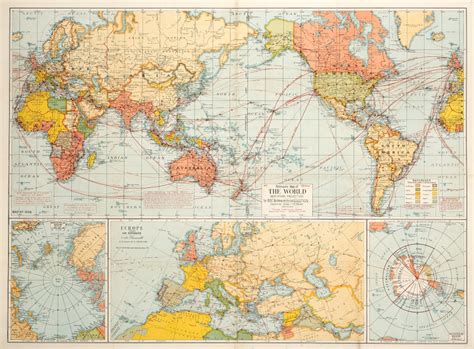 Robinsons Map Of The World Mercator Projection Antique Print Map Room