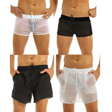Clothing Shoes And Accessories Mens See Through Surf Board Shorts Summer Beach Shorts Swimming