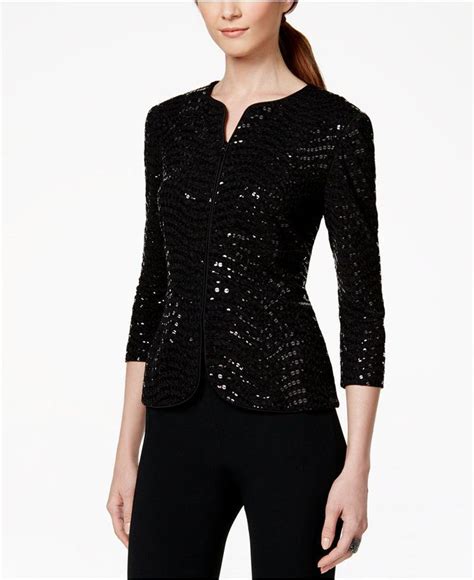 Alex Evenings Sequined Jacket And Shell Blazer Jackets For Women