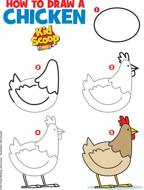 Easy To Draw Chicken Cartoon How To Draw A Chicken Thigh Cute Easy