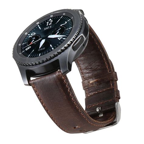 Genuine Leather Strap For Samsung Gear S3 Frontierclassic Band 22mm Bracelet Leather Metal