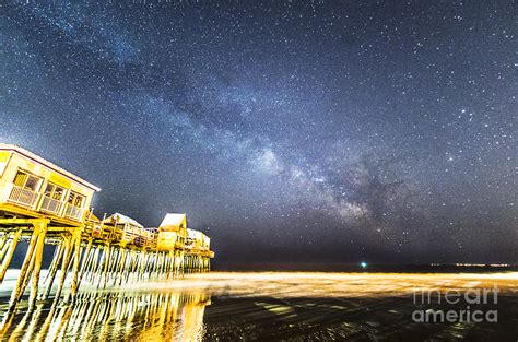 Golden Pier Under The Milky Way Version 10 Photograph By Patrick
