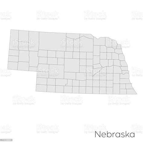 Nebraska State Counties Map Stock Illustration Download Image Now