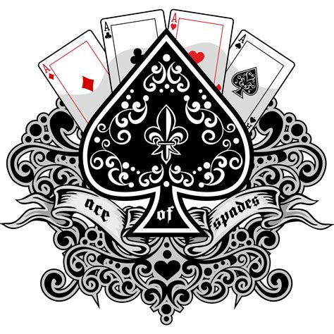 Ace Of Spades Playing Cards With Lily Flower 1377002 Vector Art At Vecteezy