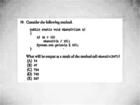 The 2021 preliminary ap exam score distributions include exams taken prior to june 12. AP Computer Science Diagnostic Test Sample Questions (17 ...