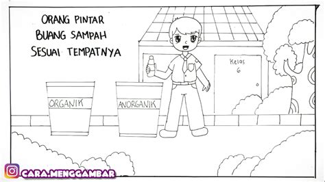 Mewarnai Gambar Membuang Sampah