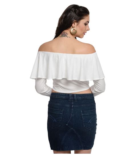 At499 White Polyester Crop Top Buy At499 White Polyester Crop Top Online At Best Prices In