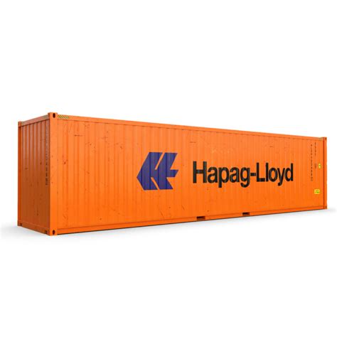 40 Feet High Cube Hapag Lloyd Shipping Container 3d Model Flatpyramid