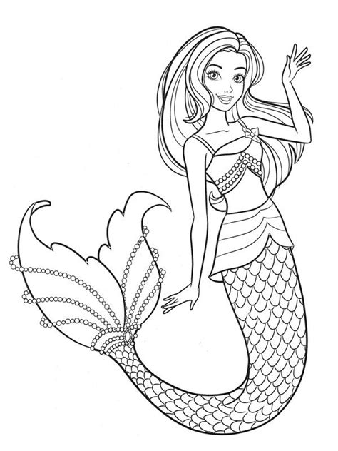 Kleurplaat Zeemeermin barbie Mermaid coloring, Mermaid coloring page