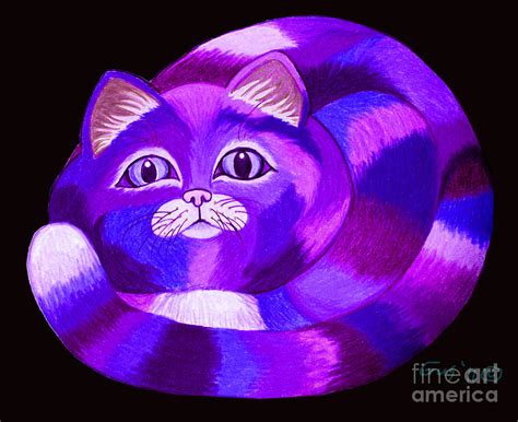 Purple Cat Drawing By Nick Gustafson