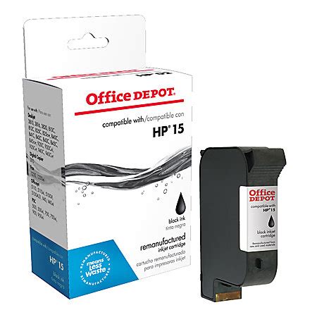 Genuine ink for your hp printer. Office Depot Brand 215 HP 15 Remanufactured Black Ink ...