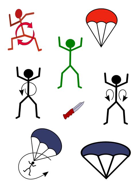 Skydivers Vector Icons Openclipart