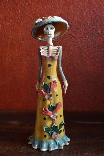 Day Of The Dead Catrinas Ceramic Skeletons Its Cactus