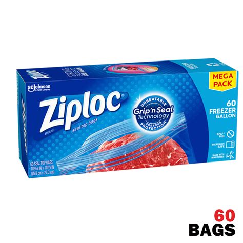 60ct Ziploc Double Zipper Gallon Freezer Bags Hy Vee Deals