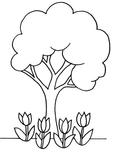 Desenhos de Árvore da Primavera para Colorir e Imprimir ColorirOnline Com