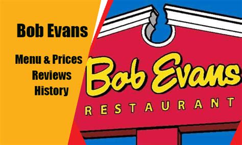 Bob Evans Menu Prices In Usa Updated For January 2023