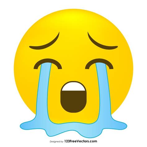 Loudly Crying Face Emoji Vector Crying Face Emoji