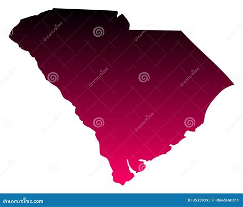 Karte Von South Carolina Vektor Abbildung Illustration Von Föderativ