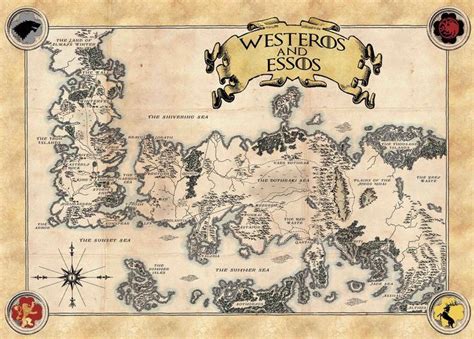 A3 Print Game Of Thrones Map Of Essos And Westeros Lazyposters