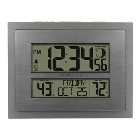 Better Homes And Gardens Silver Atomic Walltable Clock With Moon Phase
