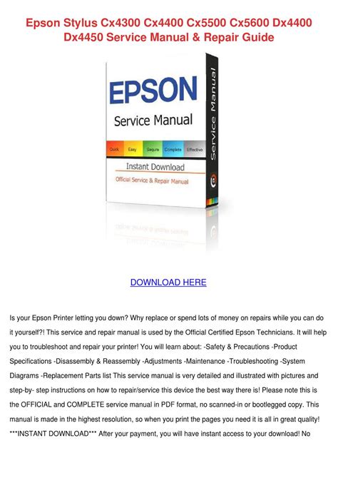Epson stylus cx4300 printer software and drivers for windows and macintosh os. Epson Stylus Cx4300 Cx4400 Cx5500 Cx5600 Dx44 by ...