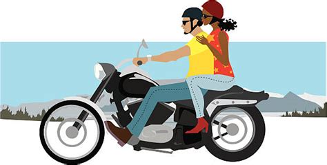 Motorcycle Couple Illustrations Royalty Free Vector Graphics And Clip