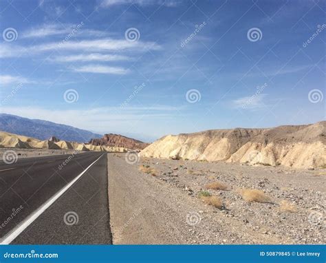 Long Desert Road Stock Image Image Of Death Valley 50879845