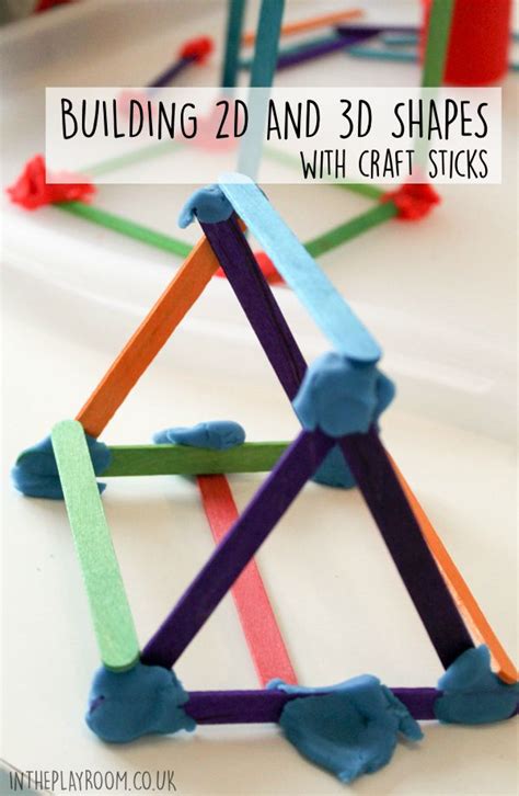 Building 2d And 3d Shapes With Craft Sticks In The Playroom