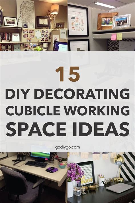 A Desk With The Words 15 Diy Decorating Cubicle Working Space Ideas On It