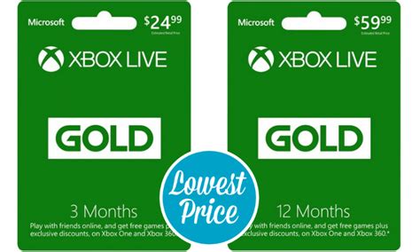 Best Price On A Microsoft Xbox Live Gold Card