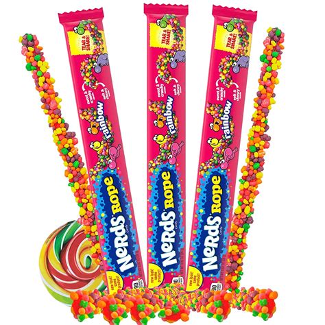 Buy Nerds Rainbow Rope Fruit Flavored Gummy Candy Rope Covered With