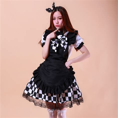 Anime Maid Costume Haiyore Nyaruko San Black White Skirt