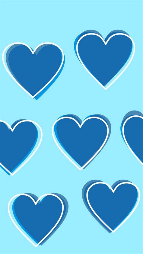 Blue Hearts Are Arranged In The Shape Of Heart Shapes On A Light Blue