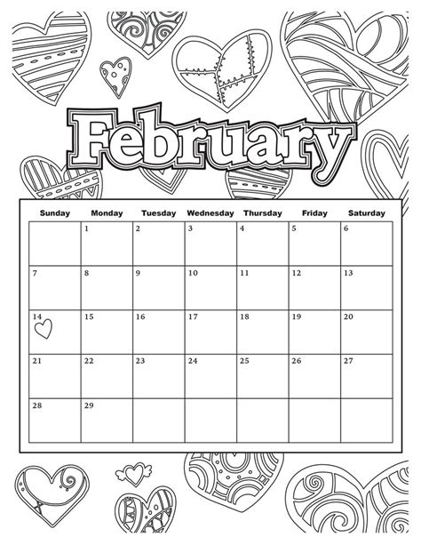 We use them at the start of each month to allow a chance for the kids to see the new month in print. February Coloring Pages Printable For Kids - GreePX