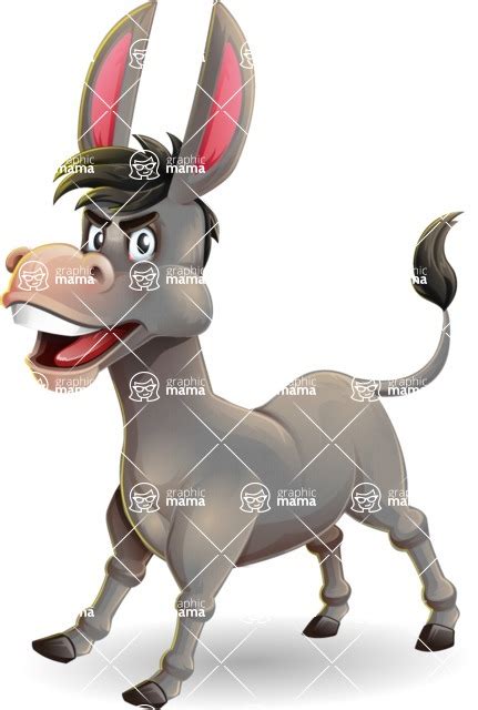 Funny Donkey Cartoon Character Vector Cartoon Character With Angry