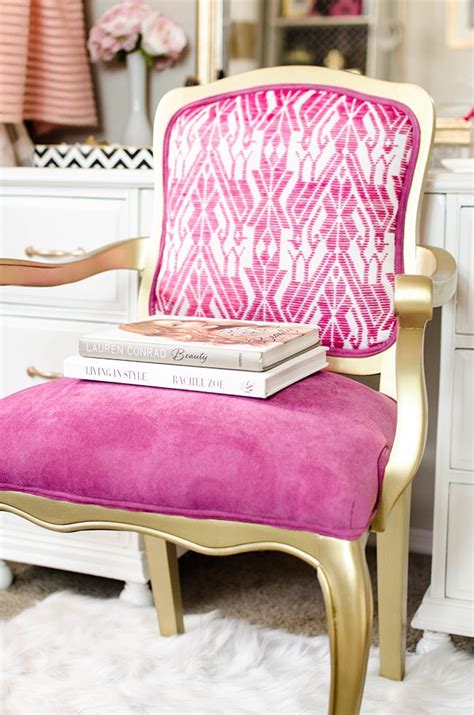 Maybe you would like to learn more about one of these? Office Reveal Part 2 | Pink office chair, Gold office ...