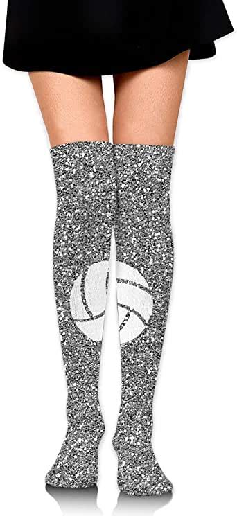 High Elasticity Girl Cotton Knee High Socks Uniform Slivery Volleyball Women Tube Socks At
