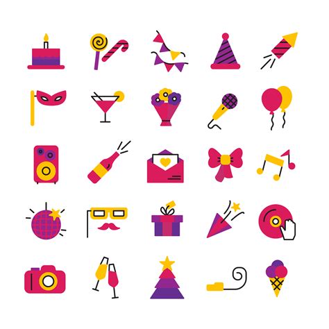 Celebration Party Icons Set 467211 Vector Art At Vecteezy